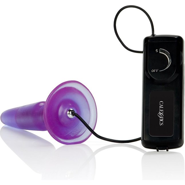 Фиолетовая анальная пробка Tush Teaser с вибрацией - 9 см - Anal Toys. Фотография 2.
