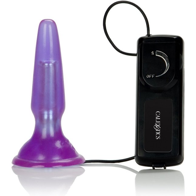 Фиолетовая анальная пробка Tush Teaser с вибрацией - 9 см - Anal Toys