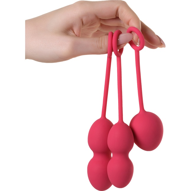 Набор розовых вагинальных шариков Nova Ball со смещенным центром тяжести. Фотография 5.
