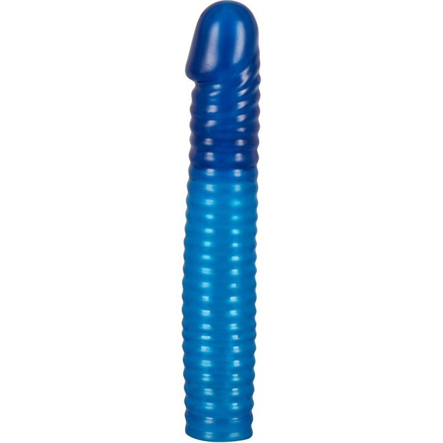 Синяя вибронасадка на пенис Vibrating Sleeve с пультом управления - 22,5 см - You2Toys. Фотография 3.
