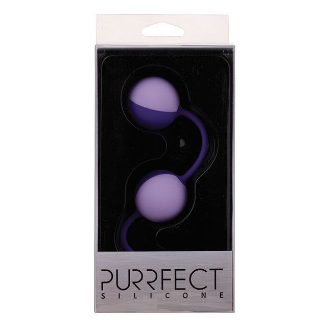 Фиолетовые вагинальные шарики PURRFECT SILICONE DUO TONE BALLS PURPLE - Purrfect Silicone. Фотография 2.