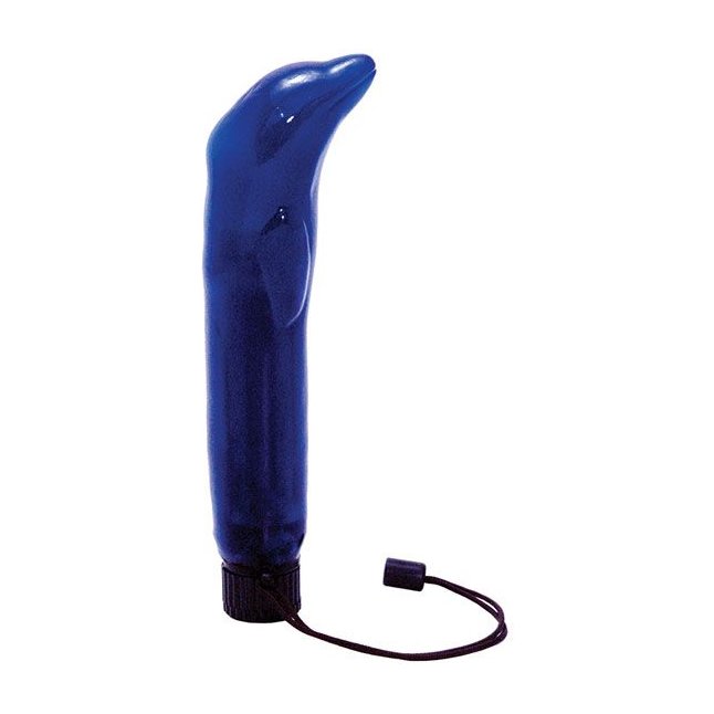 Синий вибратор в форме дельфина для G-стимуляции FLORIDA DOLPIN - 16 см