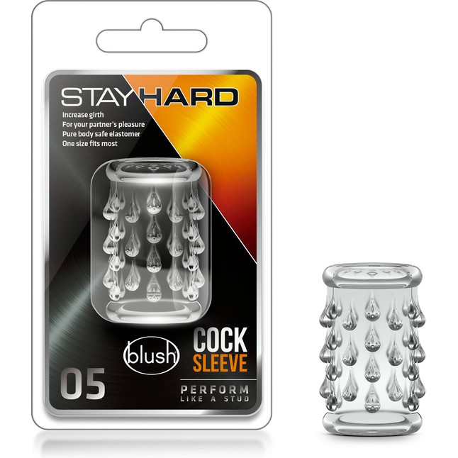 Прозрачная насадка с капельками STAY HARD COCK SLEEVE 05 CLEAR - Stay Hard. Фотография 4.