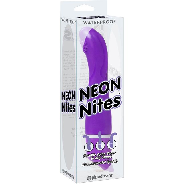Фиолетовый вибратор Neon Nites - 21,6 см - Neon Luv Touch. Фотография 3.