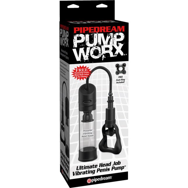 Вакуумная помпа с вибрацией Ultimate Head Job Vibrating Penis Pump - Pump Worx. Фотография 4.