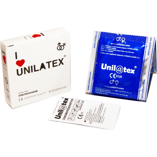Ультратонкие презервативы Unilatex Ultra Thin - 3 шт. Фотография 2.