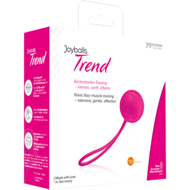 Ярко-розовый вагинальный шарик Joyballs Trend Single. Фотография 2.