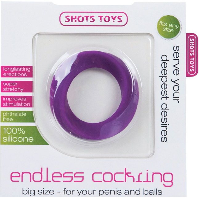 Фиолетовое эрекционное кольцо Endless Cockring Big - Shots Toys. Фотография 2.