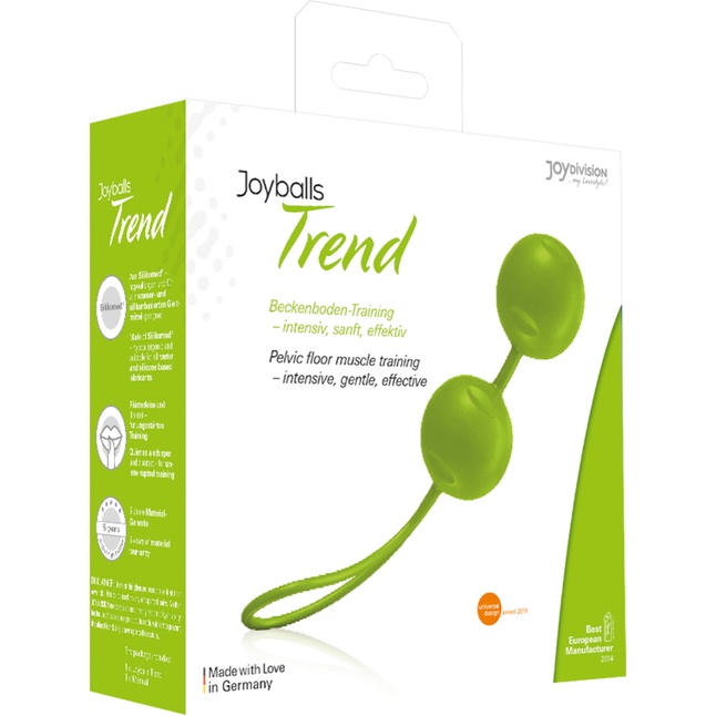 Зелёные вагинальные шарики Joyballs Trend. Фотография 2.