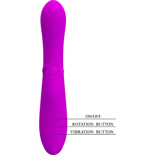 Вибратор со стимулятором клитора в виде пропеллера Buck - 20,5 см - Pretty Love. Фотография 7.