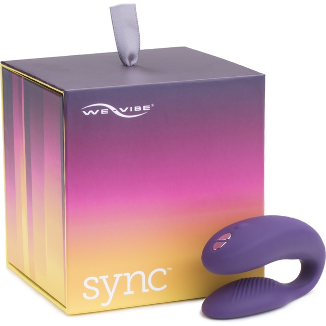 Фиолетовый вибромассажер для пар We-Vibe Sync Purple на радиоуправлении. Фотография 11.