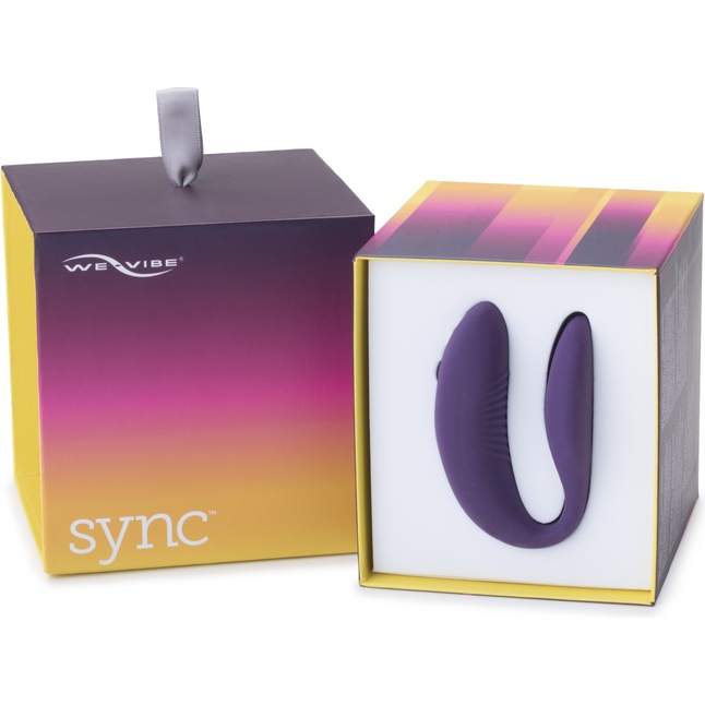 Фиолетовый вибромассажер для пар We-Vibe Sync Purple на радиоуправлении. Фотография 12.