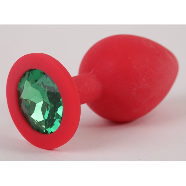 Красная силиконовая пробка с зеленым кристаллом - 9,5 см