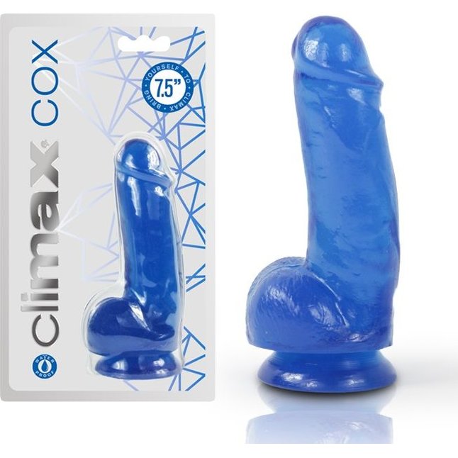 Голубой фаллоимитатор Climax Cox 7.5 Colossal Cock Bawdy Blue - 19 см - Climax. Фотография 2.