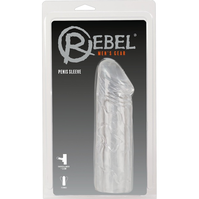 Удлиняющая насадка на пенис Rebel - 19 см - You2Toys. Фотография 4.