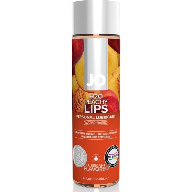 Лубрикант на водной основе с ароматом персика JO Flavored Peachy Lips - 120 мл - JO H2O Flavors
