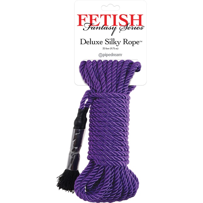 Фиолетовая веревка для фиксации Deluxe Silky Rope - 9,75 м - Fetish Fantasy Series