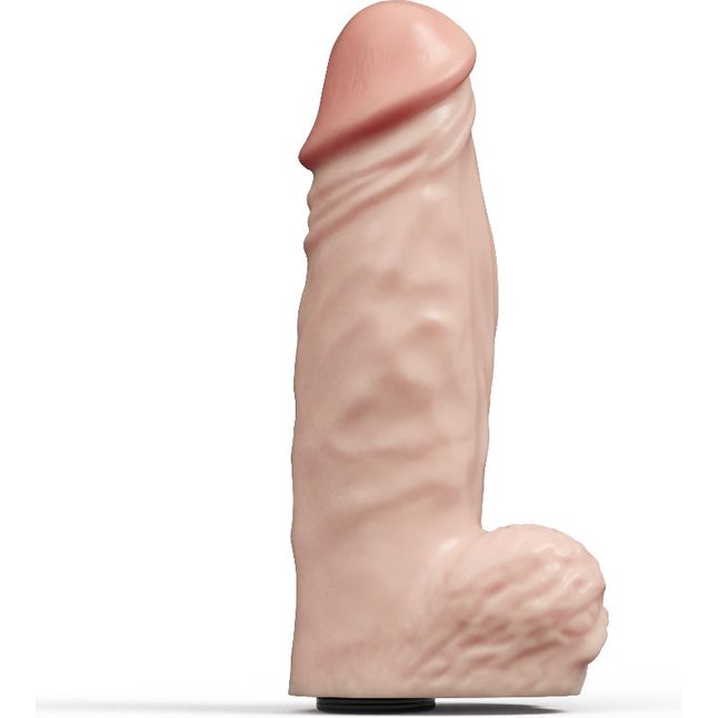 Фаллическая насадка Харнесс UNICOCK 10 с вибрацией - 24,8 см - UNI COCK. Фотография 4.