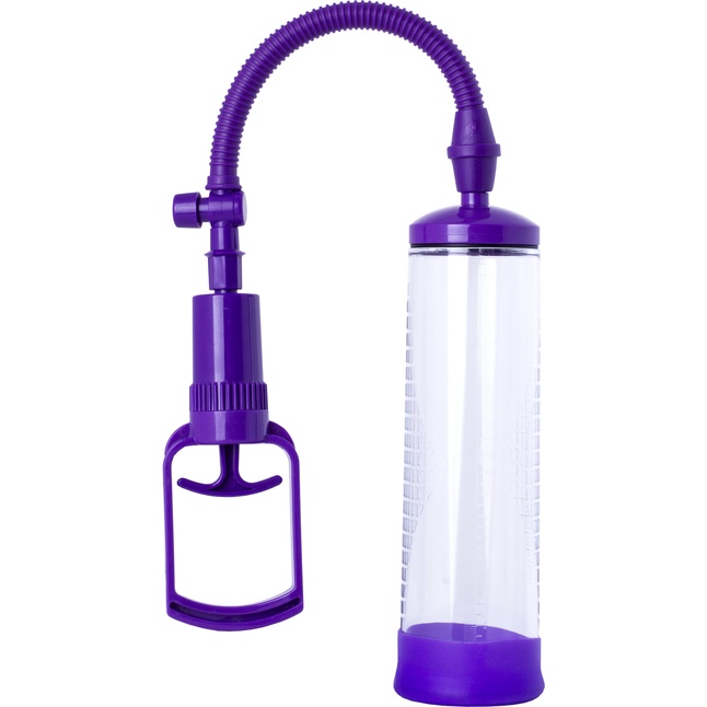 Фиолетовая вакуумная помпа с прозрачной колбой - Sexus Men