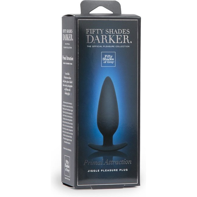 Тёмно-синий анальный плаг Primal Attraction Jiggle Butt Plug - 12,2 см - Fifty Shades Darker. Фотография 4.