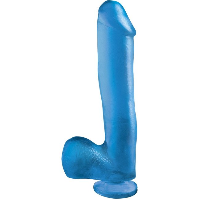 Голубой фаллоимитатор на присоске 10 Dong with Suction Cup - 26 см - Basix Rubber Works