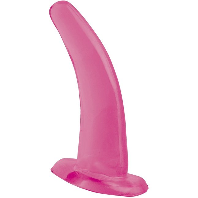 Розовая изогнутая анальная пробка His and Hers G-Spot - 12,4 см - Basix Rubber Works
