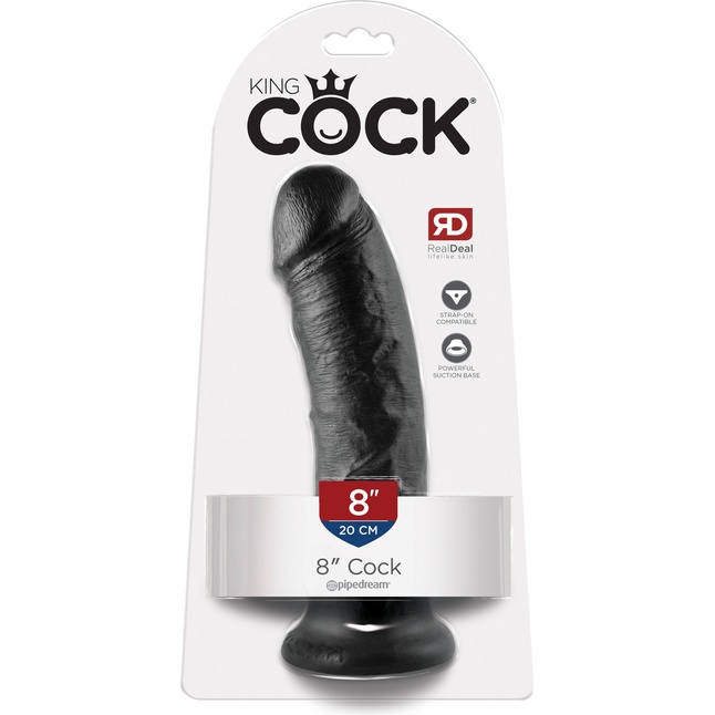 Чёрный фаллоимитатор 8 Cock - 20,3 см - King Cock. Фотография 4.