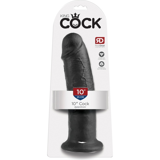 Чёрный фаллос-гигант 10 Cock - 25,4 см - King Cock. Фотография 6.