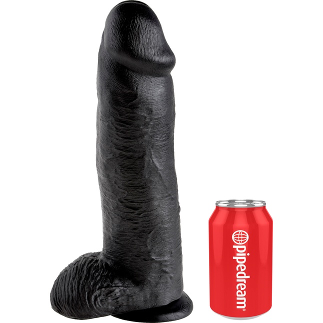Чёрный фаллоимитатор-гигант 12 Cock with Balls - 30,5 см - King Cock. Фотография 6.