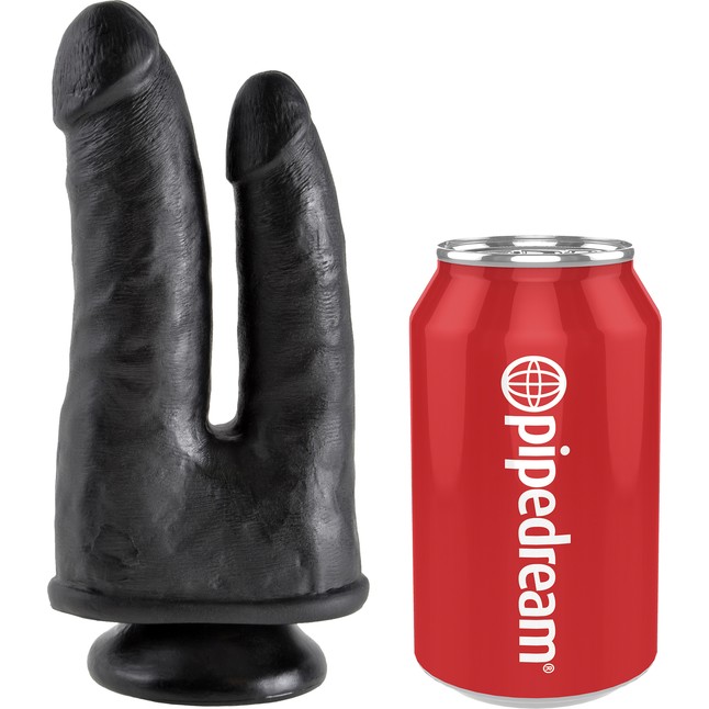 Чёрный анально-вагинальный фаллоимитатор Double Penetrator - 20,9 см - King Cock. Фотография 2.