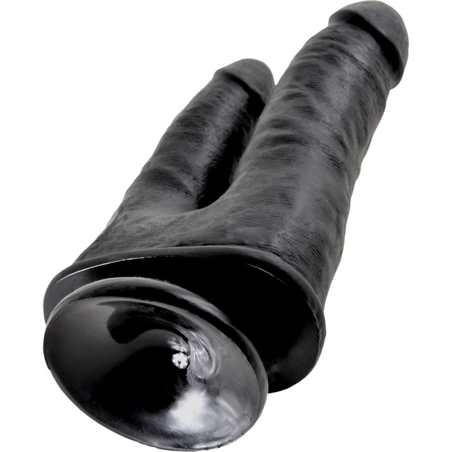 Чёрный анально-вагинальный фаллоимитатор Double Penetrator - 20,9 см - King Cock. Фотография 3.
