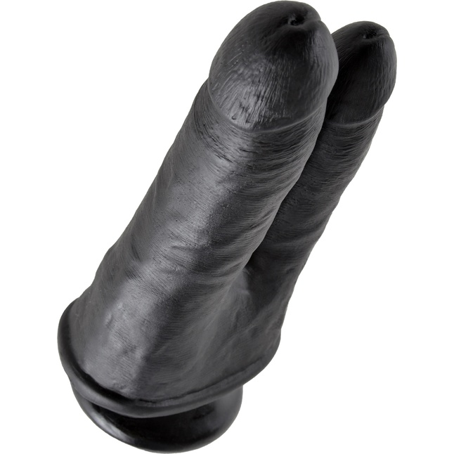 Чёрный анально-вагинальный фаллоимитатор Double Penetrator - 20,9 см - King Cock. Фотография 4.