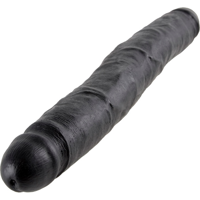Чёрный двусторонний фаллоимитатор 12 Slim Double Dildo - 30 см - King Cock