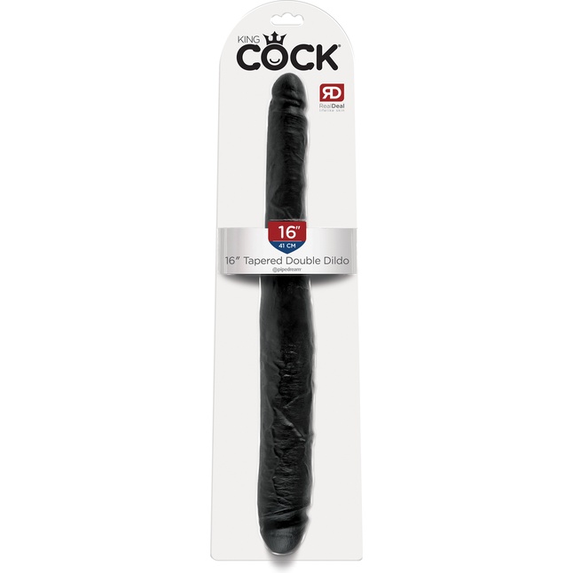 Чёрный двусторонний дилдо 16 Tapered Double Dildo - 40,6 см - King Cock. Фотография 3.
