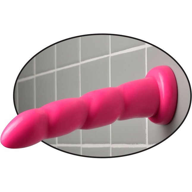 Ярко-розовый анальный стимулятор 6 Twister - 16,5 см - Dillio. Фотография 2.