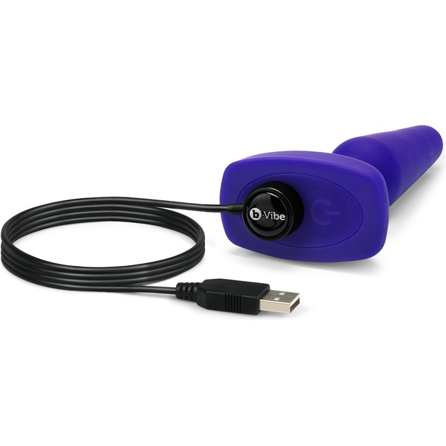 Фиолетовая анальная вибропробка с 3 источниками вибрации TRIO REMOTE CONTROL PLUG PURPLE - 13,5 см. Фотография 4.