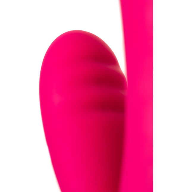 Сливово-розовый вибратор Trysta с клиторальным отростком и движущимся шариком в кончике - 18,6 см. Фотография 5.