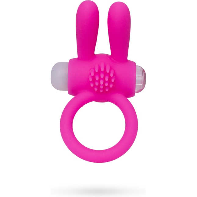 Розовое эрекционное виброкольцо A-toys с ушками. Фотография 2.