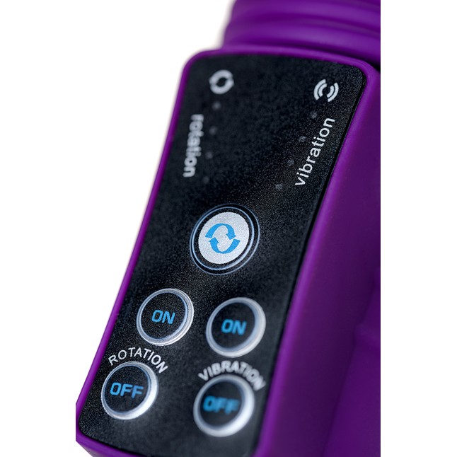 Фиолетовый вибратор с ротацией бусин, клиторальным стимулятором и надёжной присоской. Фотография 12.