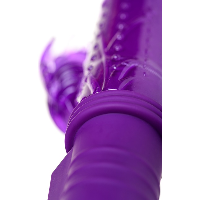 Фиолетовый вибратор с ротацией бусин, клиторальным стимулятором и надёжной присоской. Фотография 14.
