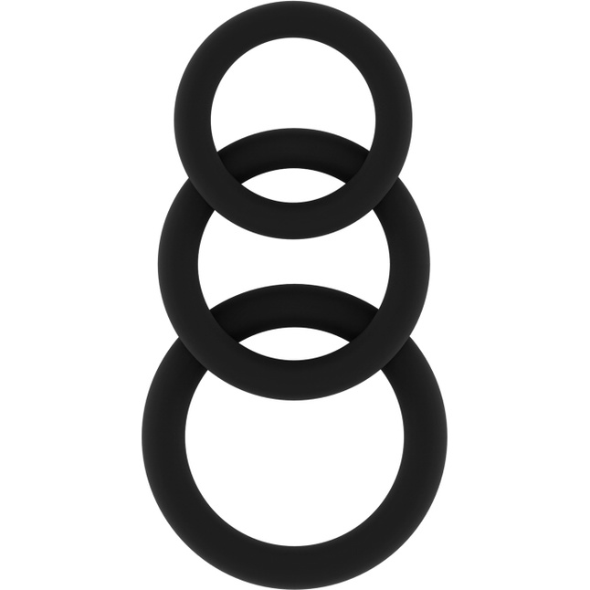 Набор из 3 чёрных эрекционных колец SONO No.25 - Sono