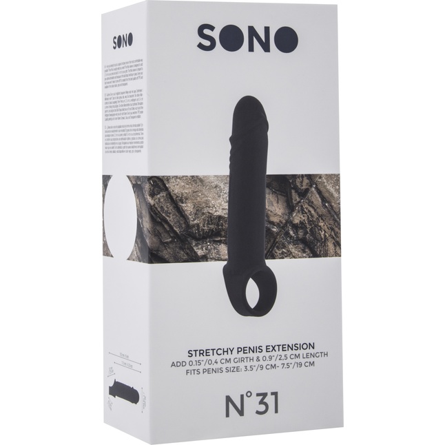 Чёрная удлиняющая насадка Stretchy Penis Extension No.31 - Sono. Фотография 3.