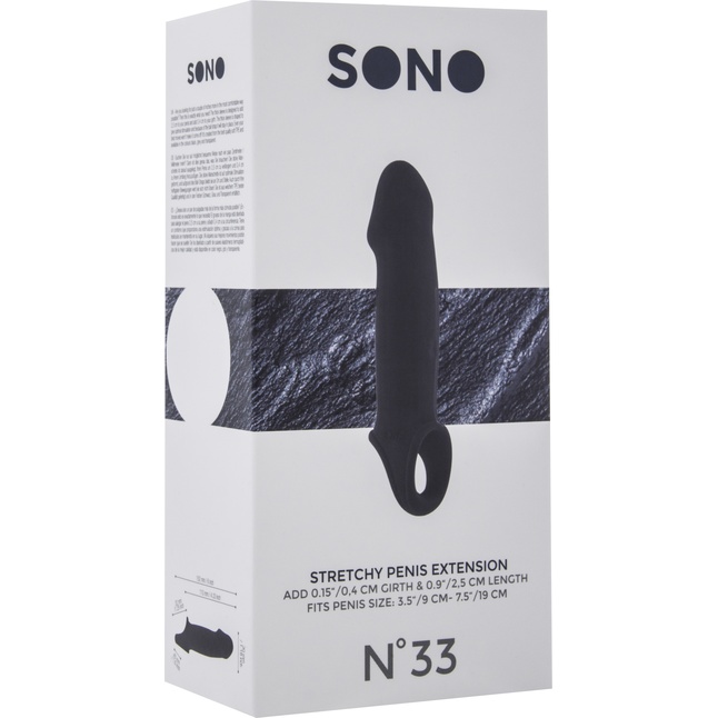 Чёрная насадка с подхватом Stretchy Penis Extension No.33 - Sono. Фотография 3.