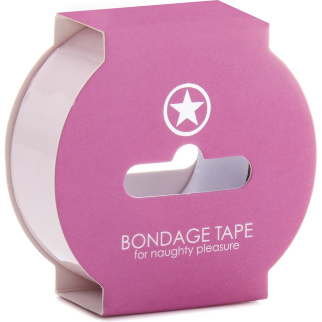 Нежно-розовая липкая лента Non Sticky Bondage Tape - 17,5 м - Ouch!