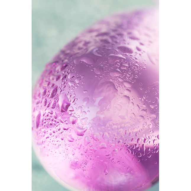 Розовые стеклянные вагинальные шарики в форме капелек - Sexus Glass. Фотография 4.