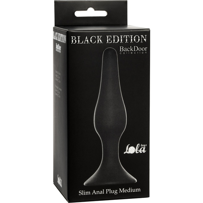 Чёрная анальная пробка Slim Anal Plug Medium - 11,5 см - Back Door Collection Black Edition. Фотография 3.