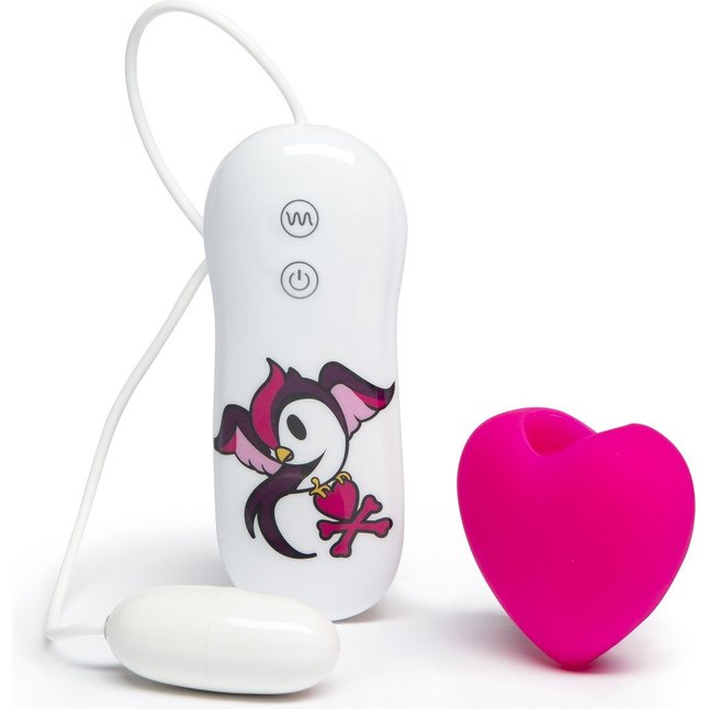 Розовый клиторальный вибростимулятор-сердечко SILICONE PINK HEART CLITORAL VIBRATOR. Фотография 2.