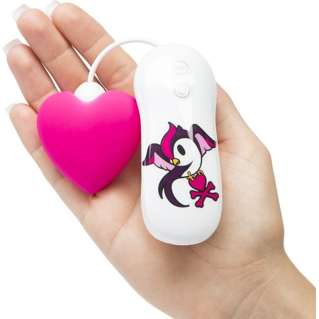 Розовый клиторальный вибростимулятор-сердечко SILICONE PINK HEART CLITORAL VIBRATOR. Фотография 3.