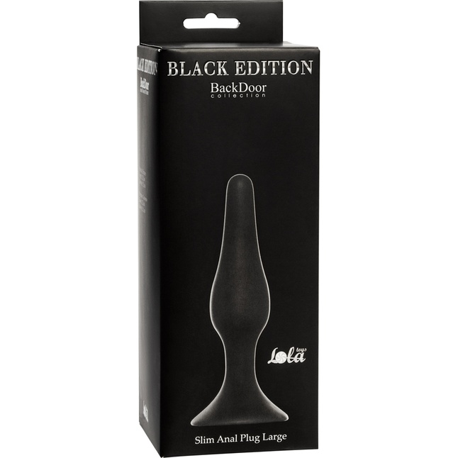 Чёрная анальная пробка Slim Anal Plug Large - 12,5 см - Back Door Collection Black Edition. Фотография 3.