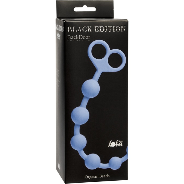 Голубая анальная цепочка Orgasm Beads - 33,5 см - Back Door Collection Black Edition. Фотография 2.